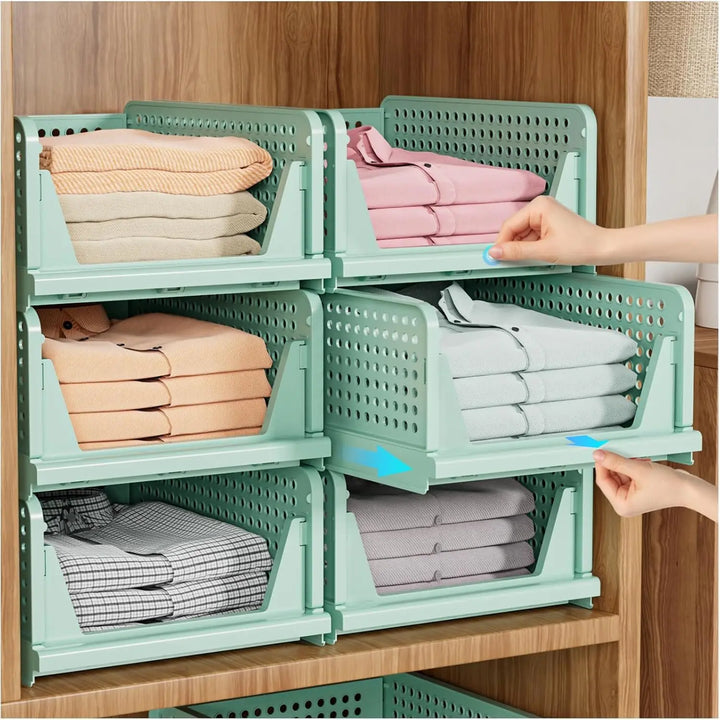 Lisslune | 5-Pack Stackable Foldable Closet Storage Boxes – Liora