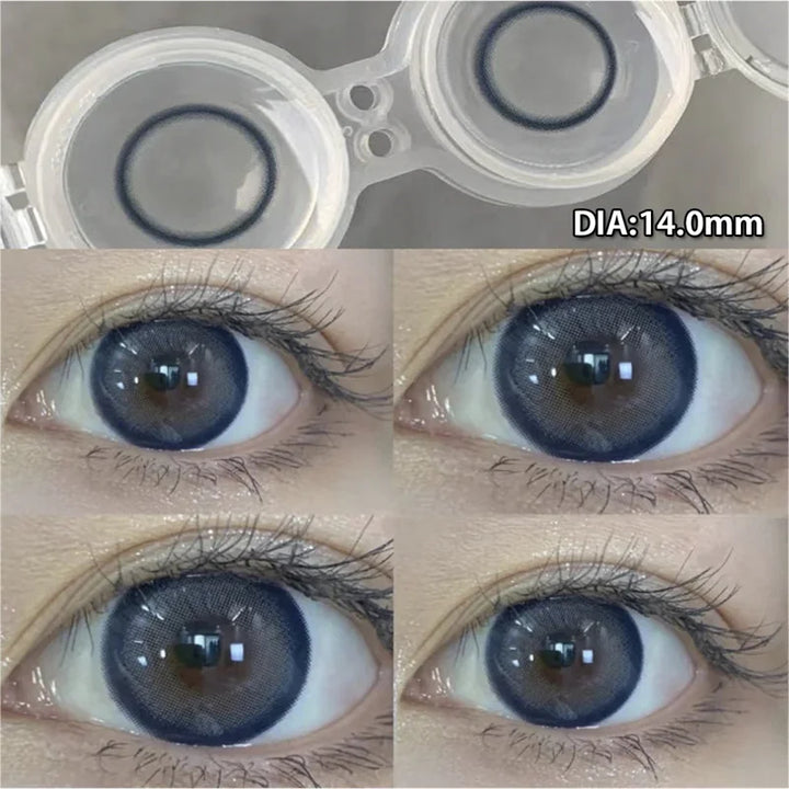 Lisslune | 1 Pair Super Beauty Colored Contact Lenses Natural Pupils Cosmetic Eye Lens 14.5mm Annual Prescription Myopia Lens Cosmetic