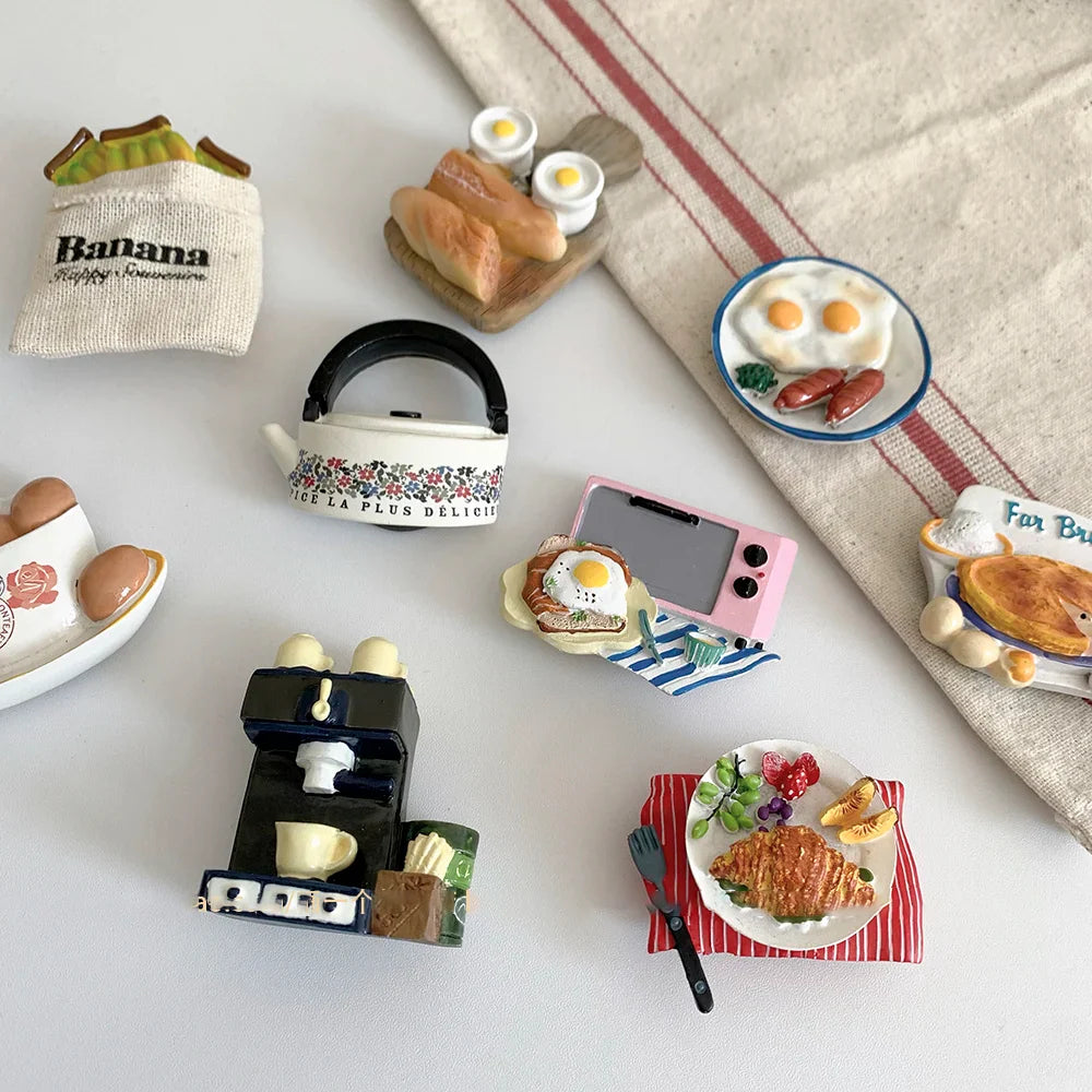 Rynx | Korean in the breakfast refrigerator sticker magnet food Nordic magnetic decoration iron-absorbing stone coffee machine