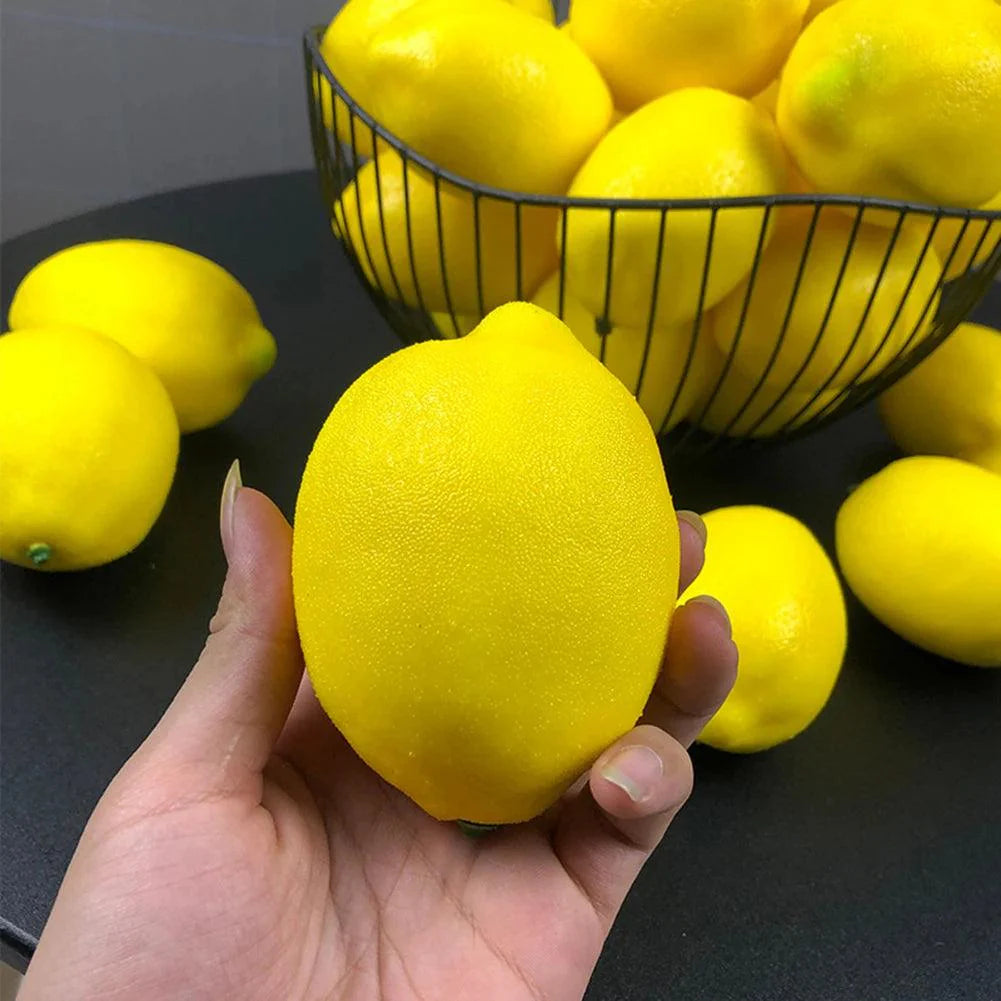 Lisslune | 12 pieces Realistic Artificial Lemons - Artificial Fruit Decoration for Kitchen and Home Styling