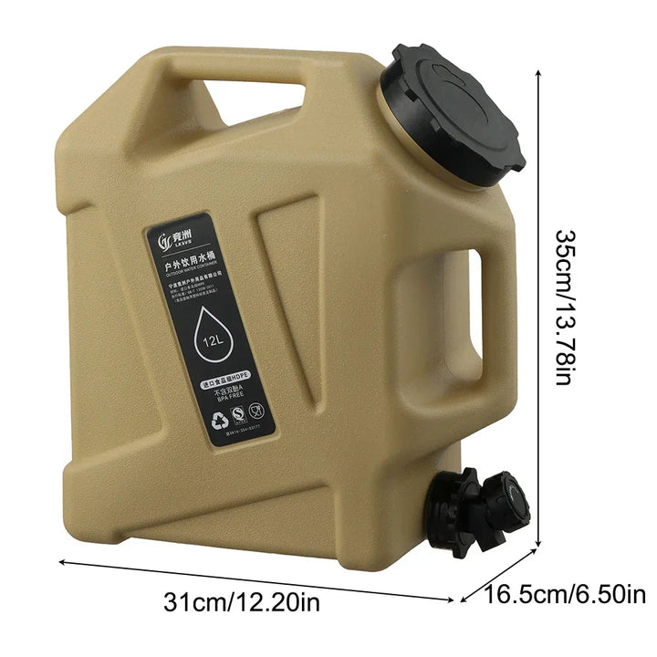 Lisslune | Portable 12L water container with tap – Sturdy canister for outdoor and camping
