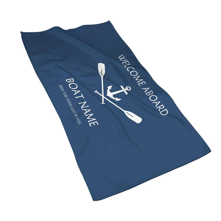 Lisslune | Stylish Adjustable Dark Blue Nautical Microfiber Towel Set - Luxury Redefined for Every Occasion