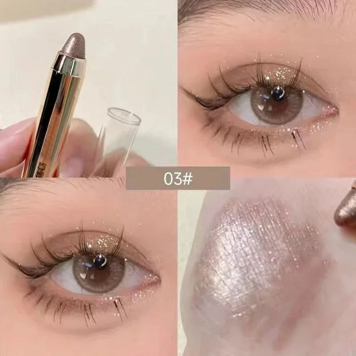 Rynx | Double-Sided Shimmer Eyeshadow Pencil Easy Glitter Highlighter Eyeshadow Pencil Brightening Makeup Champagne Gold Eyeliner