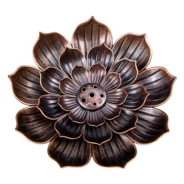 Lisslune | Serene Lotus Alloy Incense Holder: Aromatherapy Diffuser for Tranquil Spaces