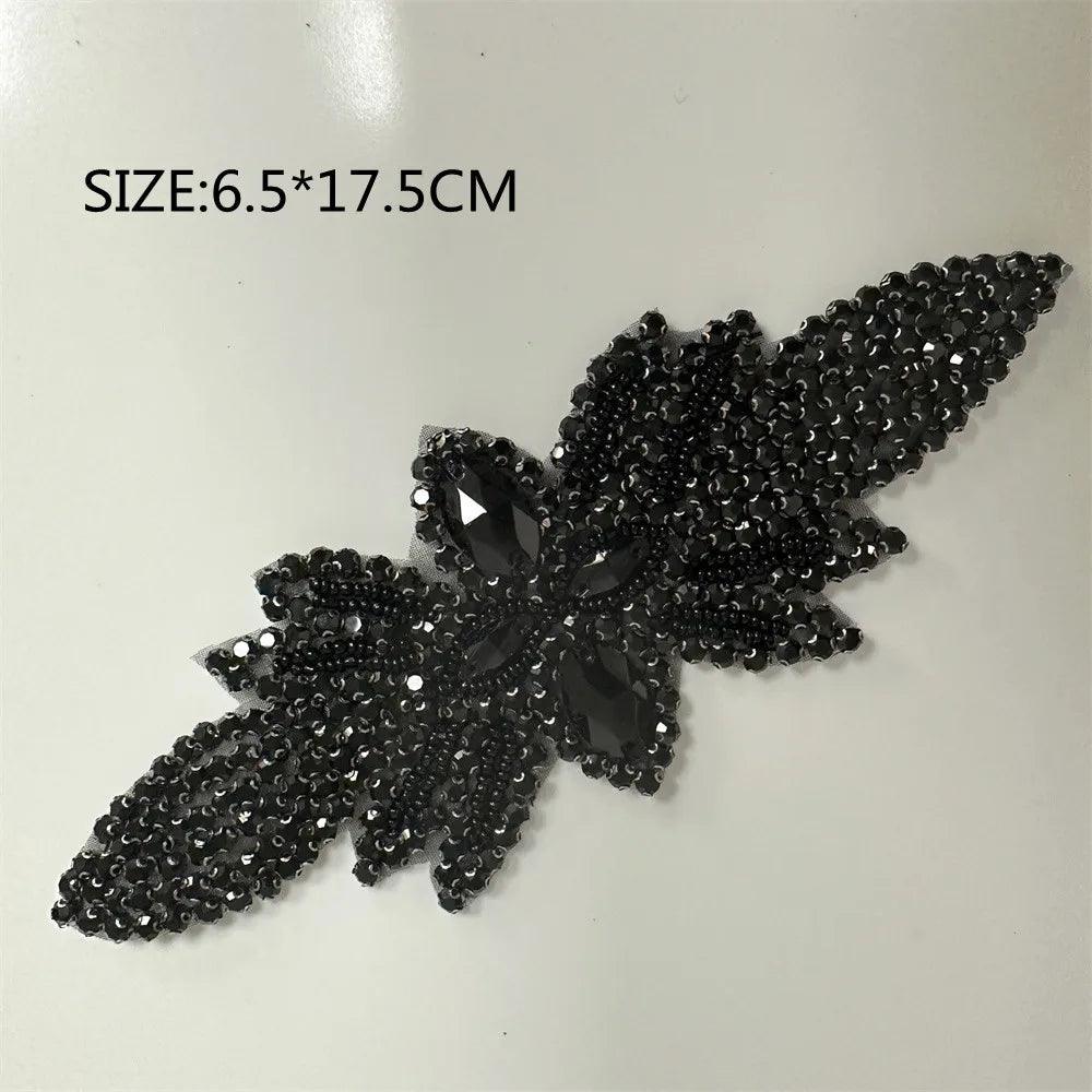 Lisslune | Shining Silver Rhinestone Flower Appliqué: Elegant Fashion Upgrade Accessory