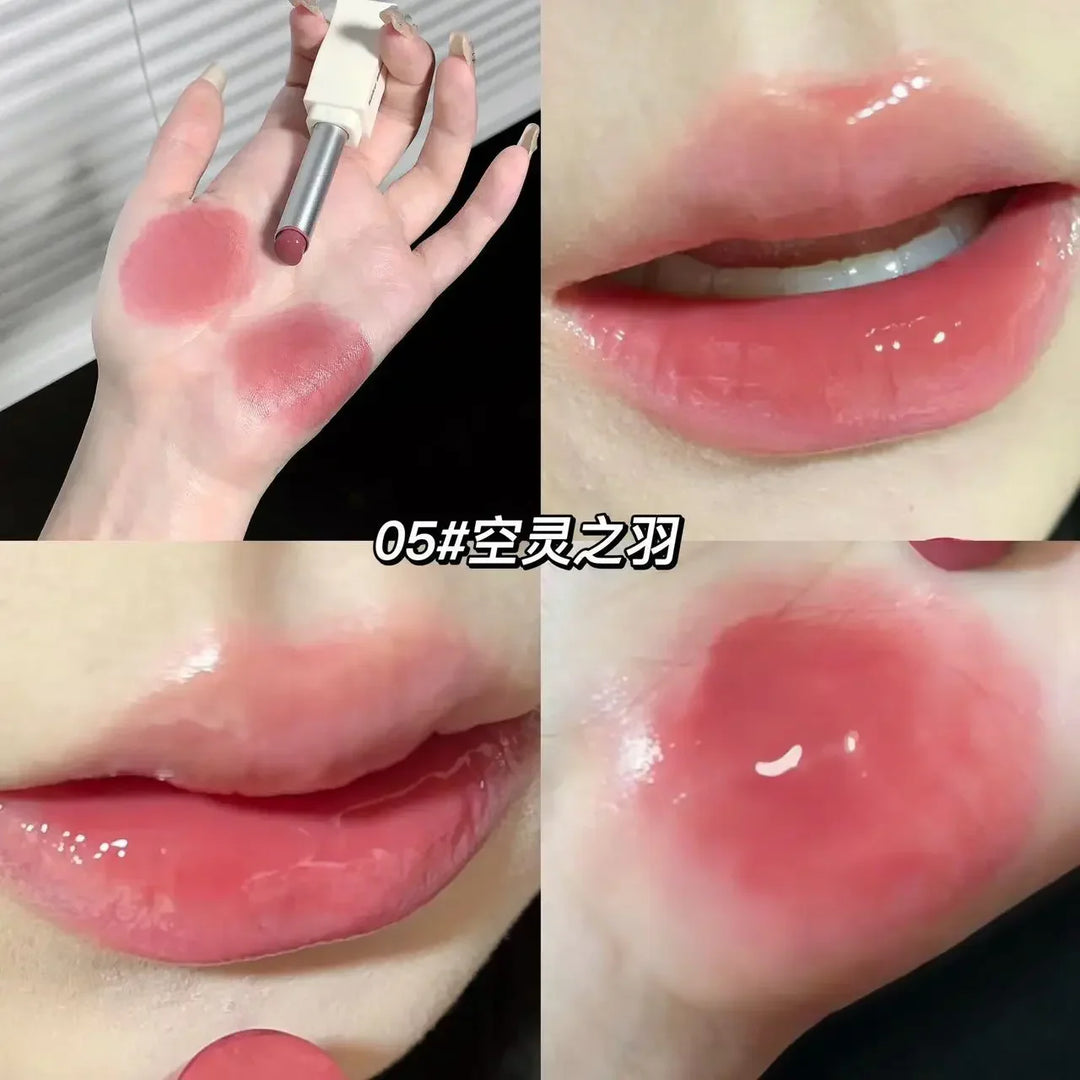 Rynx | New Jelly Mirror Black Tube Lipstick Long-lasting Non-sticky Cup Moisturizing Water Light Lip Balm Korean Lip Makeup Cosmetics 1 Piece