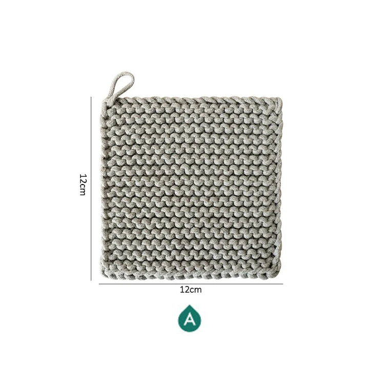 Rynx | Woven Pot Holder Cotton Coaster Heat Resistant Cup Mug Mat Coffee Tea Hot Drink Coaster Placemat Table Decoration Accessories