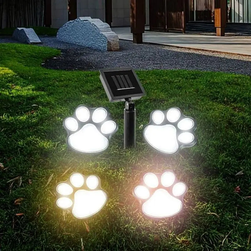 Lisslune | Solar lamp in paw print design – LED garden lighting in multicolor for outdoor use