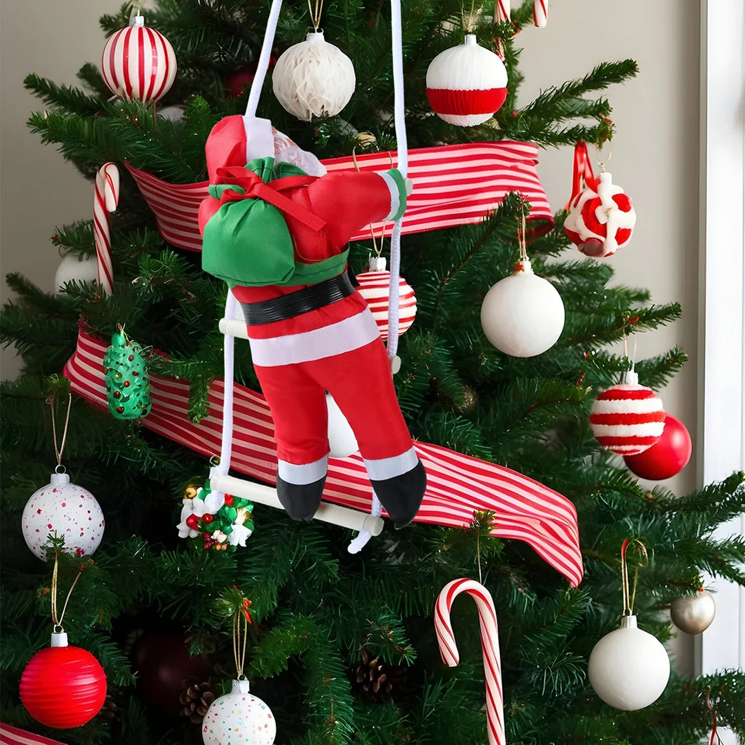 Rynx Santa Claus Climbing Ladder Pendant Merry Christmas Decoration for Home 2024 Navidad Christmas Tree Ornament 2025 New Year Gift