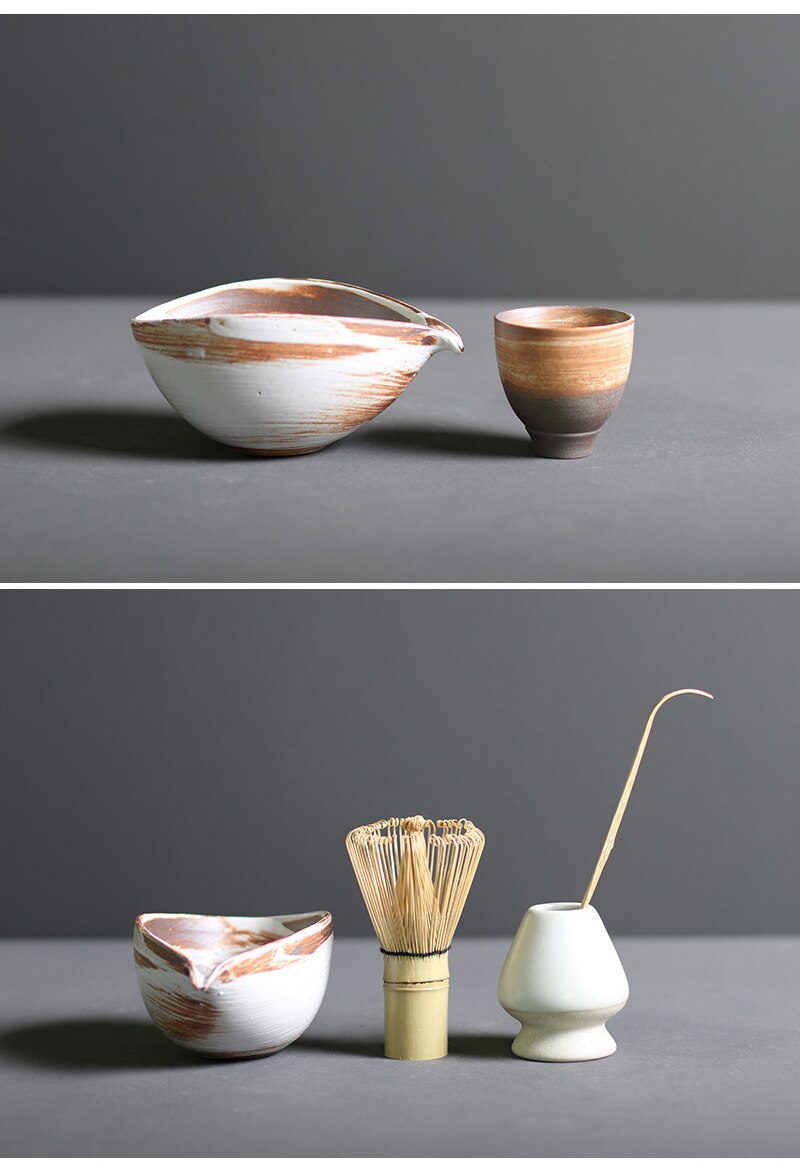 Lisslune | TenchaTime | Complete Matcha Set – Bamboo Whisk & Ceramic Bowl – Authentic Japanese Tea Kit
