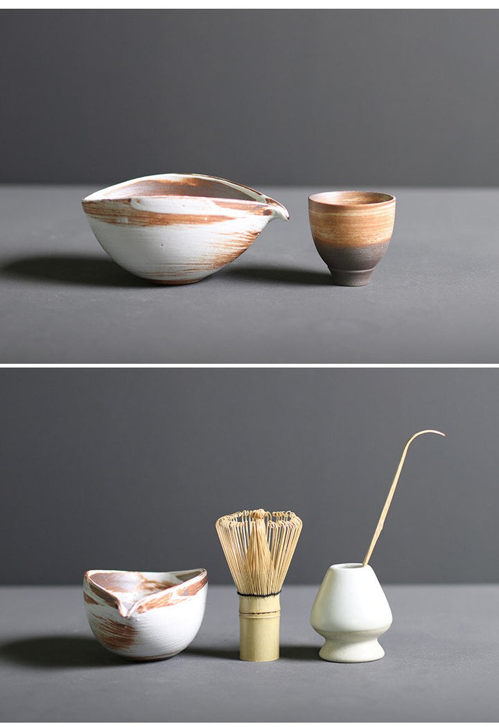 Lisslune | TenchaTime | Complete Matcha Set – Bamboo Whisk & Ceramic Bowl – Authentic Japanese Tea Kit