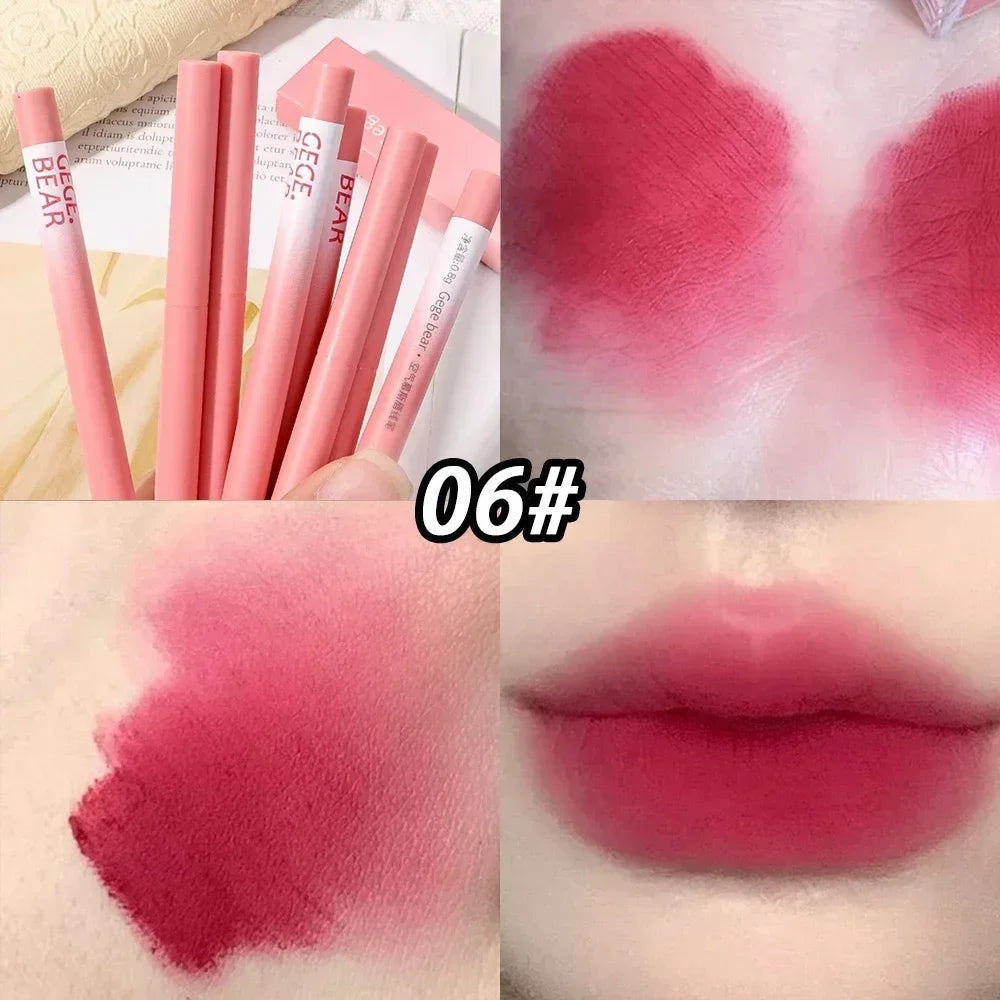 Rynx | Waterproof Lipstick Pencil Matte Nude Soft Solid Lipstick Pencil Long-lasting Professional Women's Lip Contour Korean Makeup
