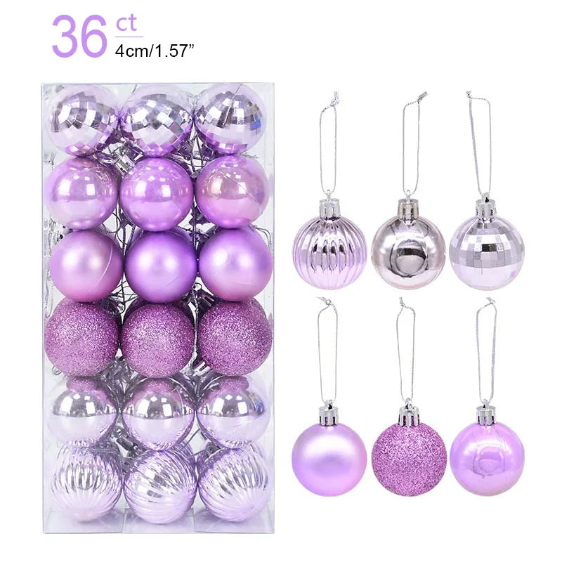 Rynx 1box Christmas balls Christmas tree decoration ball Xmas hanging tree ornament home party decor New Year gift Noel Navidad