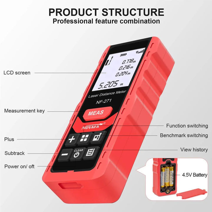 Lisslune | Precision Digital Laser Distance Meter - Advanced Measuring Tool for Construction (50M/70M)
