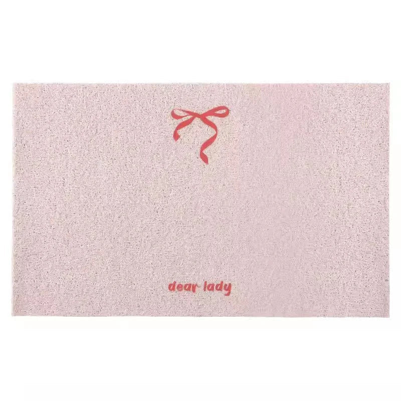 Rynx | Korean Style PVC Bow Door Mat Cuttable Entrance Welcome Mat Rug Anti-Dust Pad Outdoor Aesthetic Living Room Decor