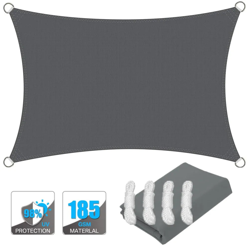 Lisslune | Waterproof Rectangular Sun Shade Sail with UV Protection & Mounting Kits – ShadeGuard