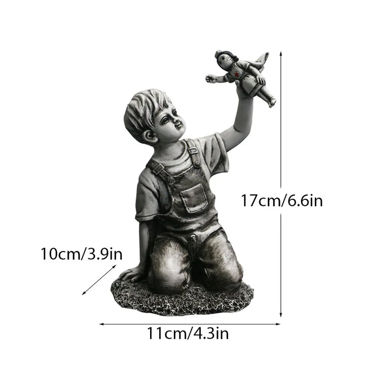 Lisslune | Dropshipping Banksy Sculpture Collection Flower Thrower Statue Pop Art Modern Balloon Girl Figurine Office Home Decoration
