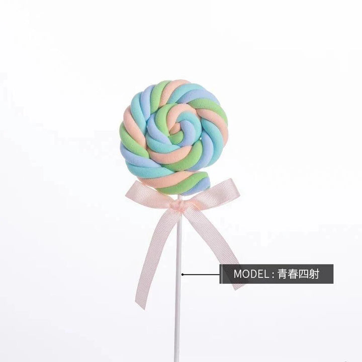 Lisslune | Charming Synthetic Cotton Candy Lollipops - Ideal for Sweet Displays, Children's Photography and Wedding Decorations