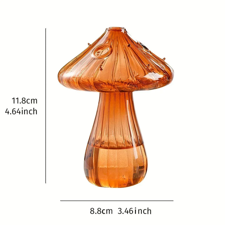 Rynx | Colorful Mushroom Vase Plant Glass Plant Bud Vase Decoration Home Glass Aromatherapy Vase Living Room Dining Room Desk