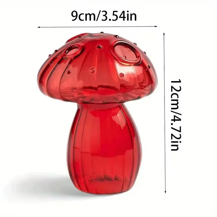 Rynx | Colorful Mushroom Vase Plant Glass Plant Bud Vase Decoration Home Glass Aromatherapy Vase Living Room Dining Room Desk