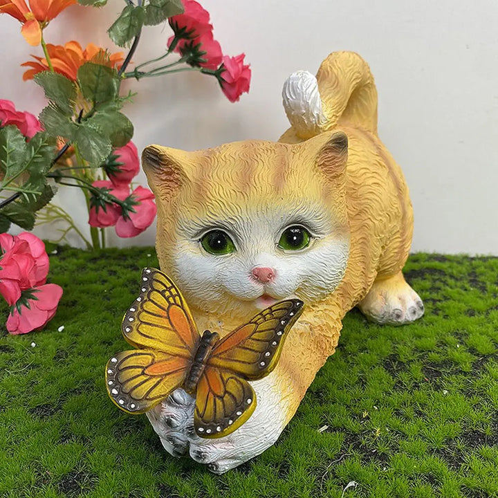 Lisslune | Butterfly Catcher Cat Resin Decorative Lamp