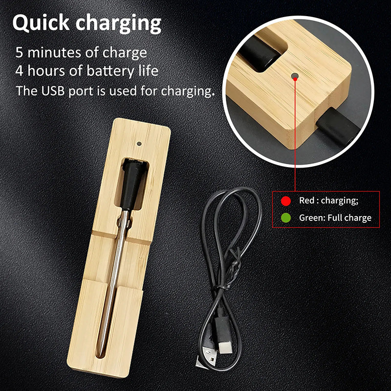 Lisslune | Wireless Meat Thermometer – Perfect Steaks, BBQ, Fish, or Turkey Made Easy