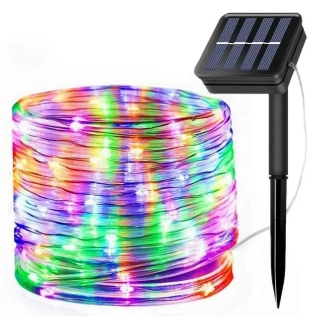 Lisslune | LED Solar String Lights - Outdoor Waterproof Lights for Christmas, Garden, Lawn, Trees, Fence, and Pathway Decor