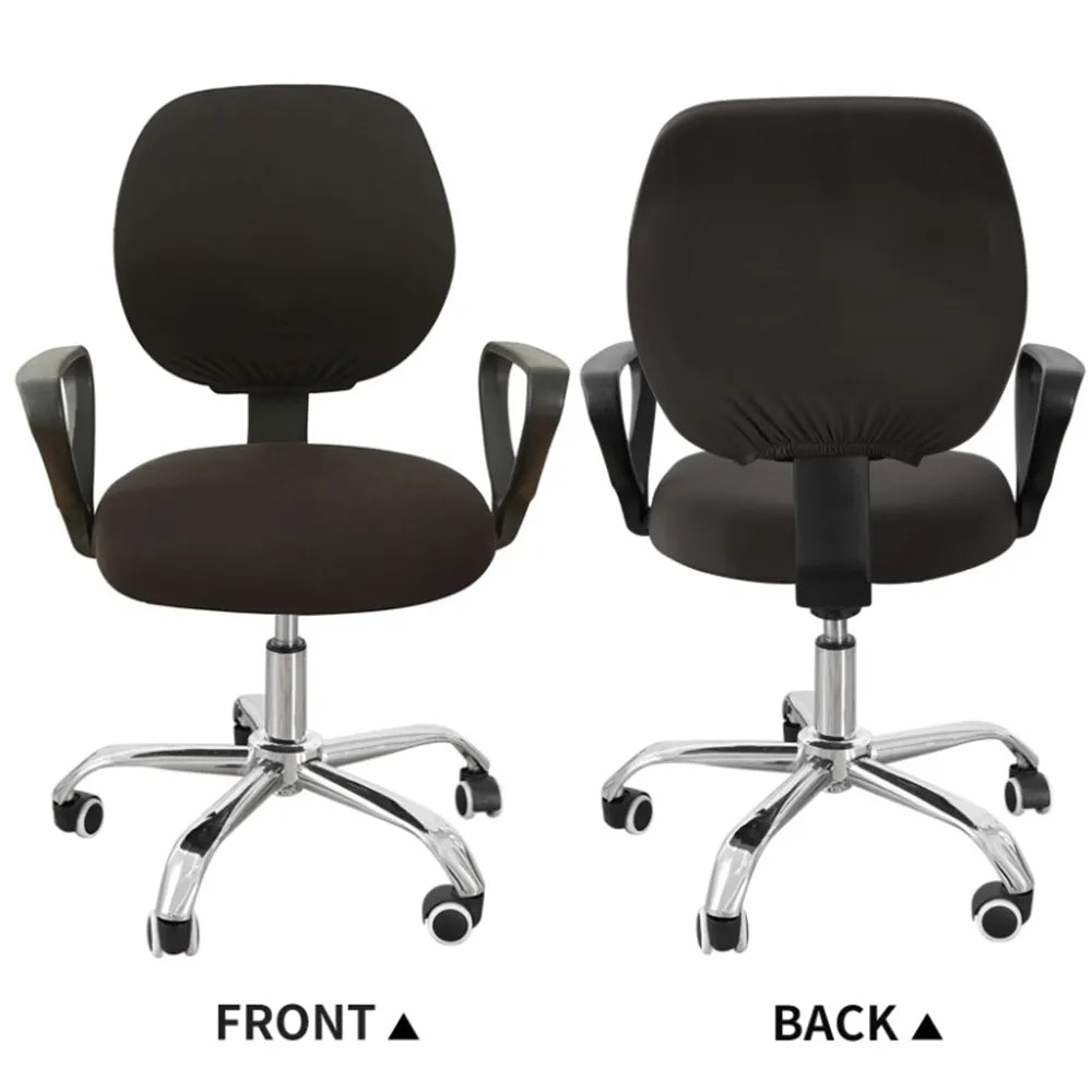 Lisslune | 2-piece Split Office Rose Chair Covers