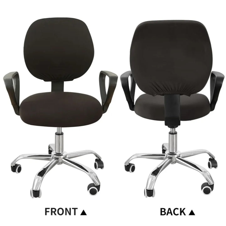 Lisslune | 2-piece Split Office Rose Chair Covers
