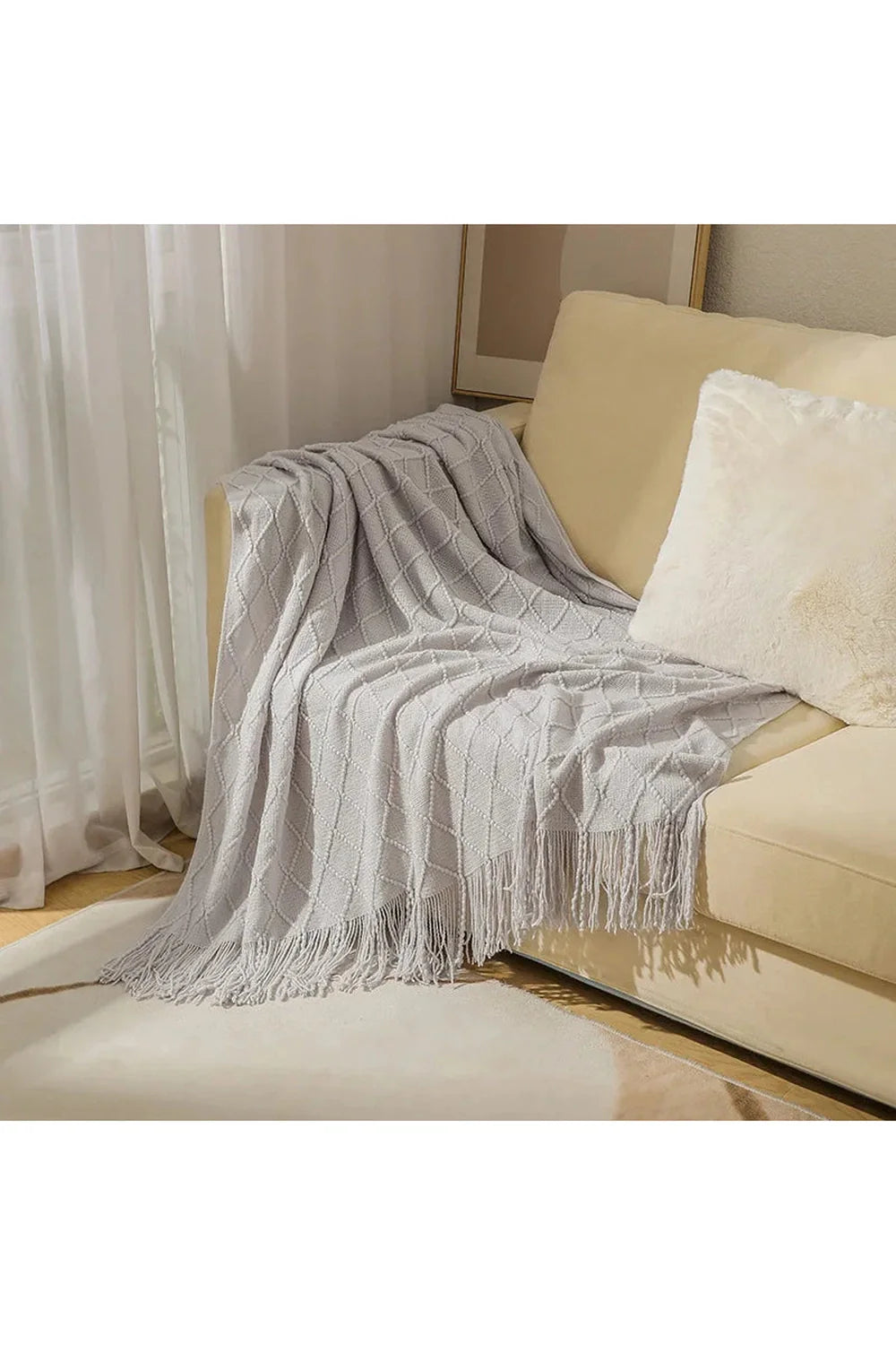 Lisslune | Diamond Knit Throw Blanket