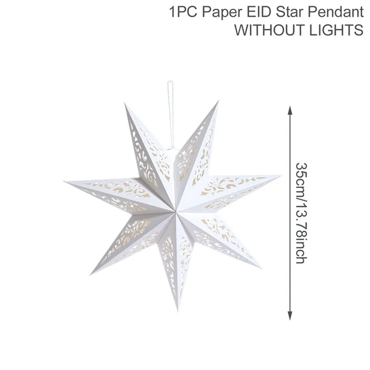 Rynx Hollow Star Hanging Pendant Ramadan Decoration 2024 for Home Navidad Natal Noël Gifts Christmas Ornaments New Year 2025