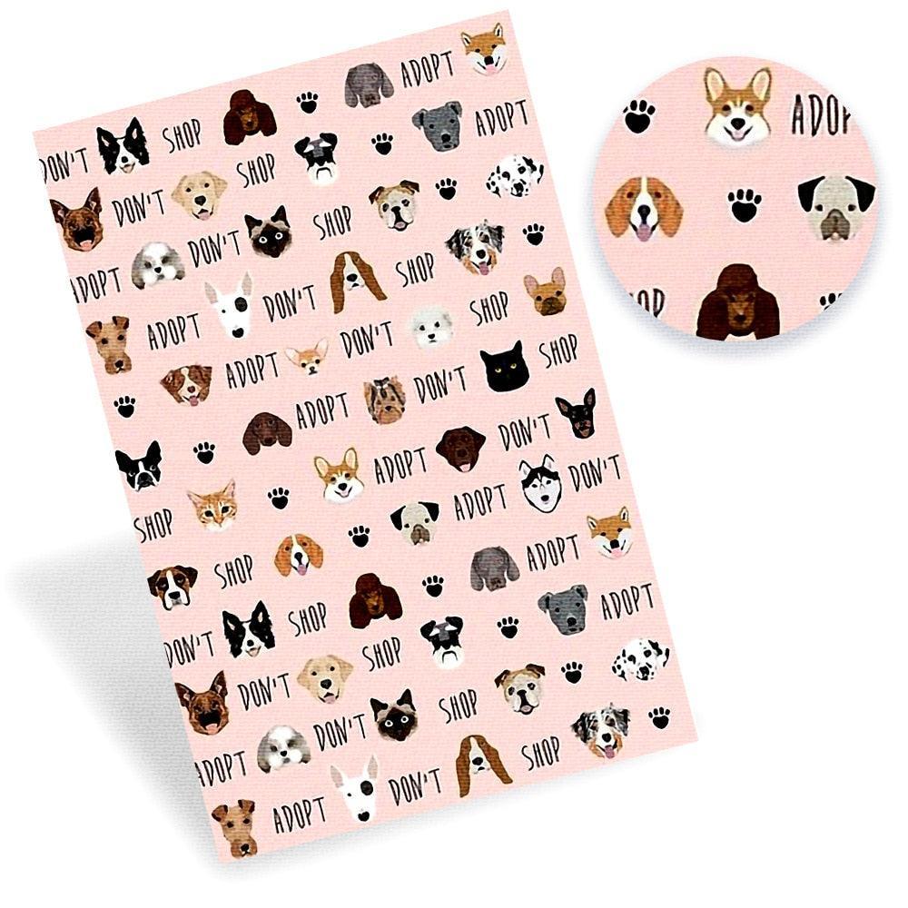 Lisslune | Artistic Synthetic Leather Craft Sheets with Playful Pet Patterns - DIY Creative Kit