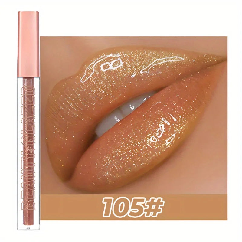 Rynx | Liquid Lipstick Chewy Golden Metallic Lip Gloss Shimmer Texture Golden Bling Glitter Lipstick Suitable Makeup Face Painting
