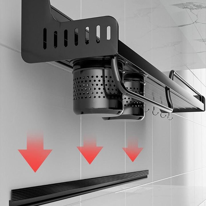 Lisslune | Wall-mounted aluminum kitchen organizer with chopstick holder - Maximize space efficiency