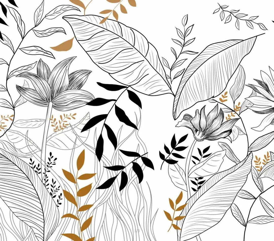 Lisslune | Serene Tropical Paradise Abstract Mural - Elegant Botanical Decor for Stylish Homes