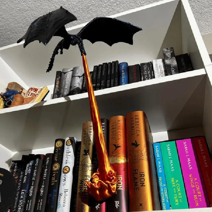 Rynx | 3D Dragon Flames Book Nook Decoration Creative Funny Spray Fire Dragon Bookshelf Ornament Halloween Birthday Gift Home Decor