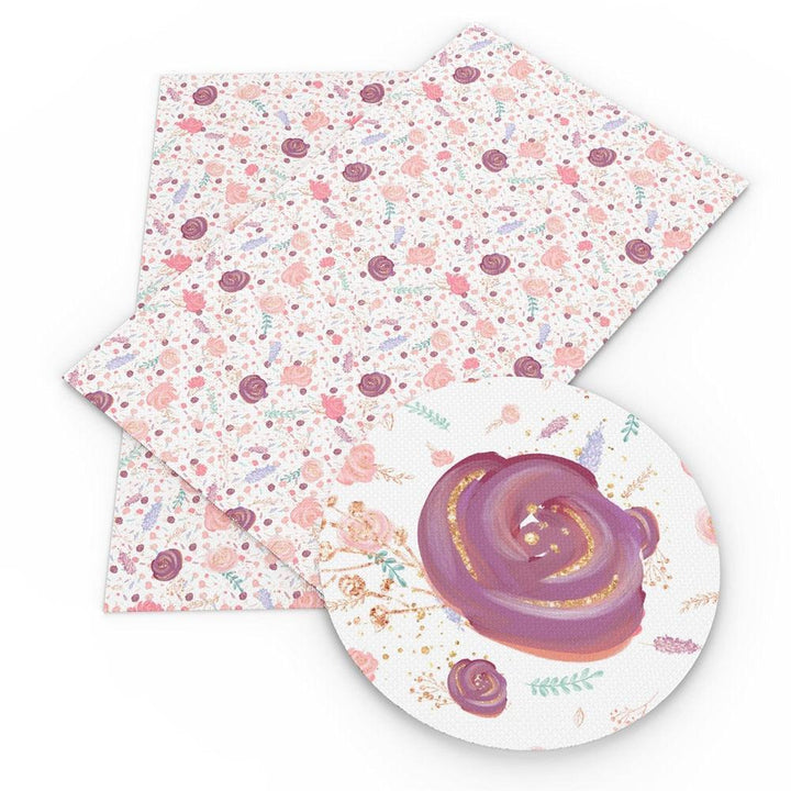 Lisslune | Charming Floral Synthetic Leather Craft Sheets - Essential for Creatives