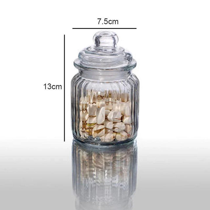 Lisslune | Amber Radiance Crystal Glass Storage Jar with Lid for Jewelry and Event Decor