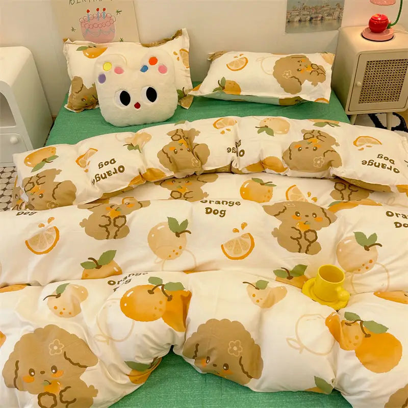 Rynx | Tulip Duvet Cover Set with Bed Sheets Pillowcases Fashion Twin Double Queen Size Bedding Soft Boys Girls Bedding Set