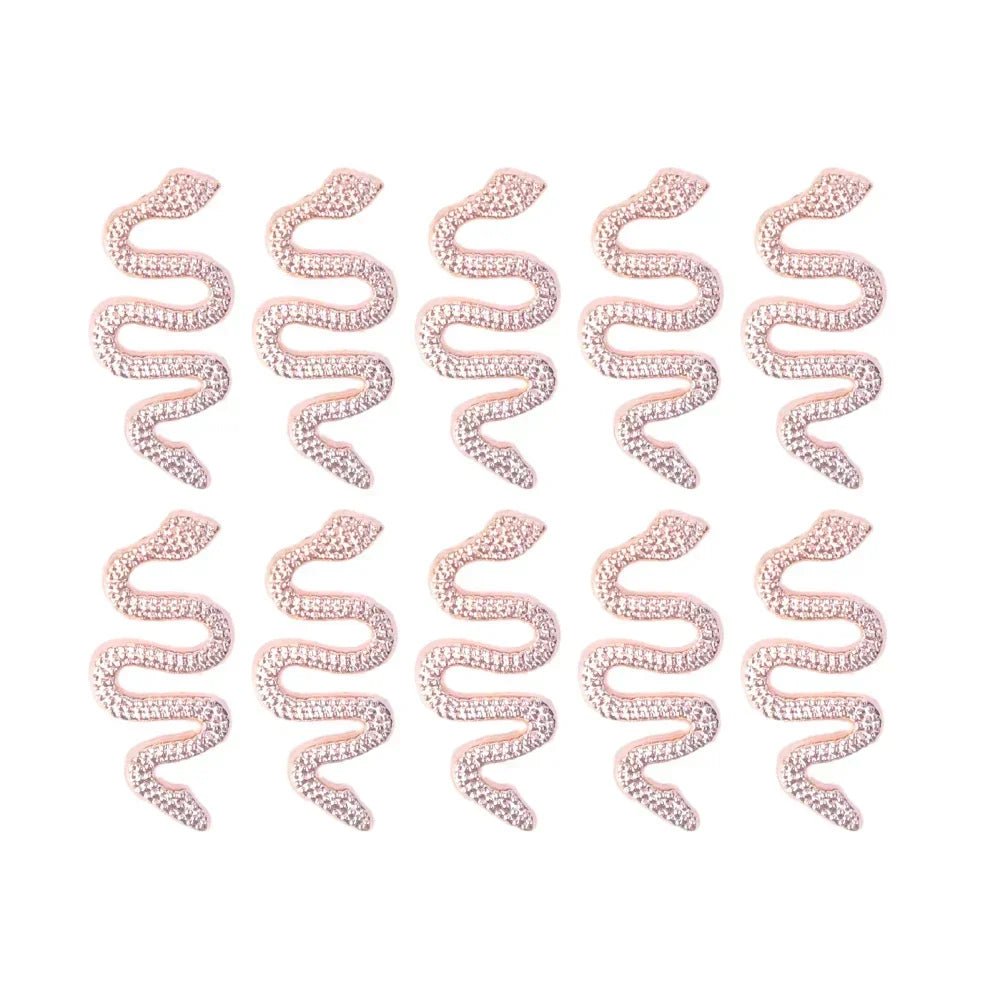 Rynx | 10 Pieces Alloy Snake Butterfly Nail Charms Design 3D Metal Nail Art Rhinestone Decorations Jewelry Gemstone Manicure Design Accessories