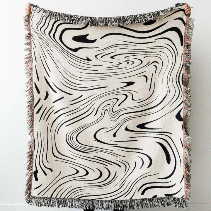 Lisslune | abstract waves throw blanket