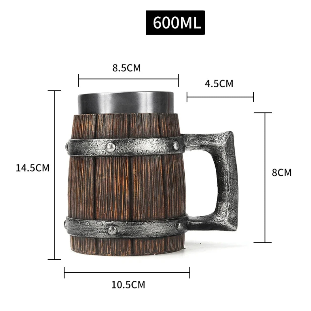 Lisslune | 3D Viking-Style Wooden Mug