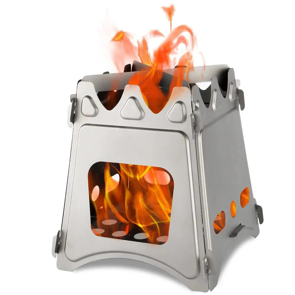 Lisslune | Compact Outdoor Stainless Steel Camping Stove - Perfect for Hiking and Cooking in the Wild