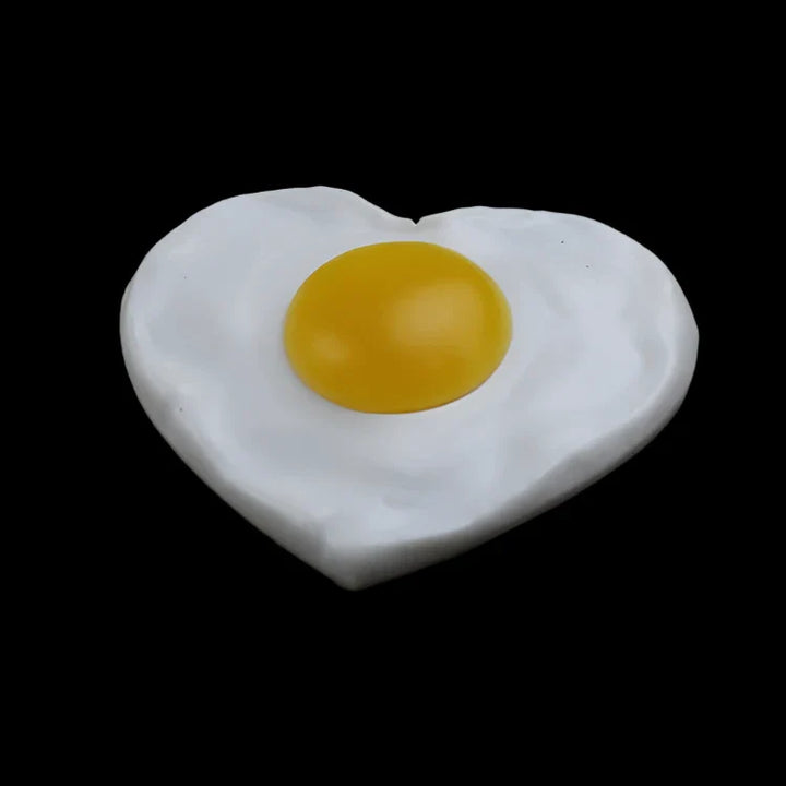 Lisslune | Set of 4 realistic PVC fried egg figures - Charming artificial omelet decorations for home and education