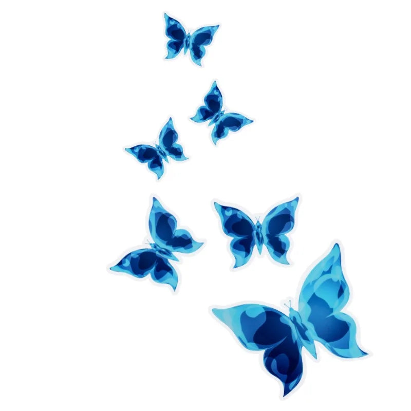 Rynx New Blue Bright Butterfly Wall Stickers Room Decoration Accessories Cartoon Stickers for Anniversaries Birthdays Paster