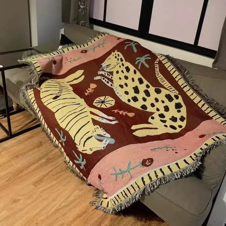 Lisslune | Jungle Cat Wall Tapestry Blanket