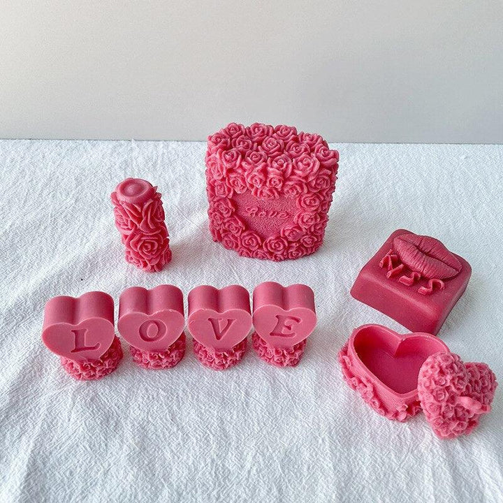 Lisslune | Rose Blossom Candles Craft Silicone Mold for Elegant DIY Creations