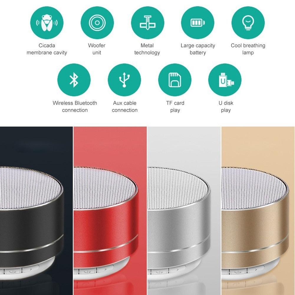 Lisslune | Compact Steel Gun Mini Bluetooth Speaker - Powerful Portable Subwoofer with Wireless Audio Transmission and Hands-Free Function