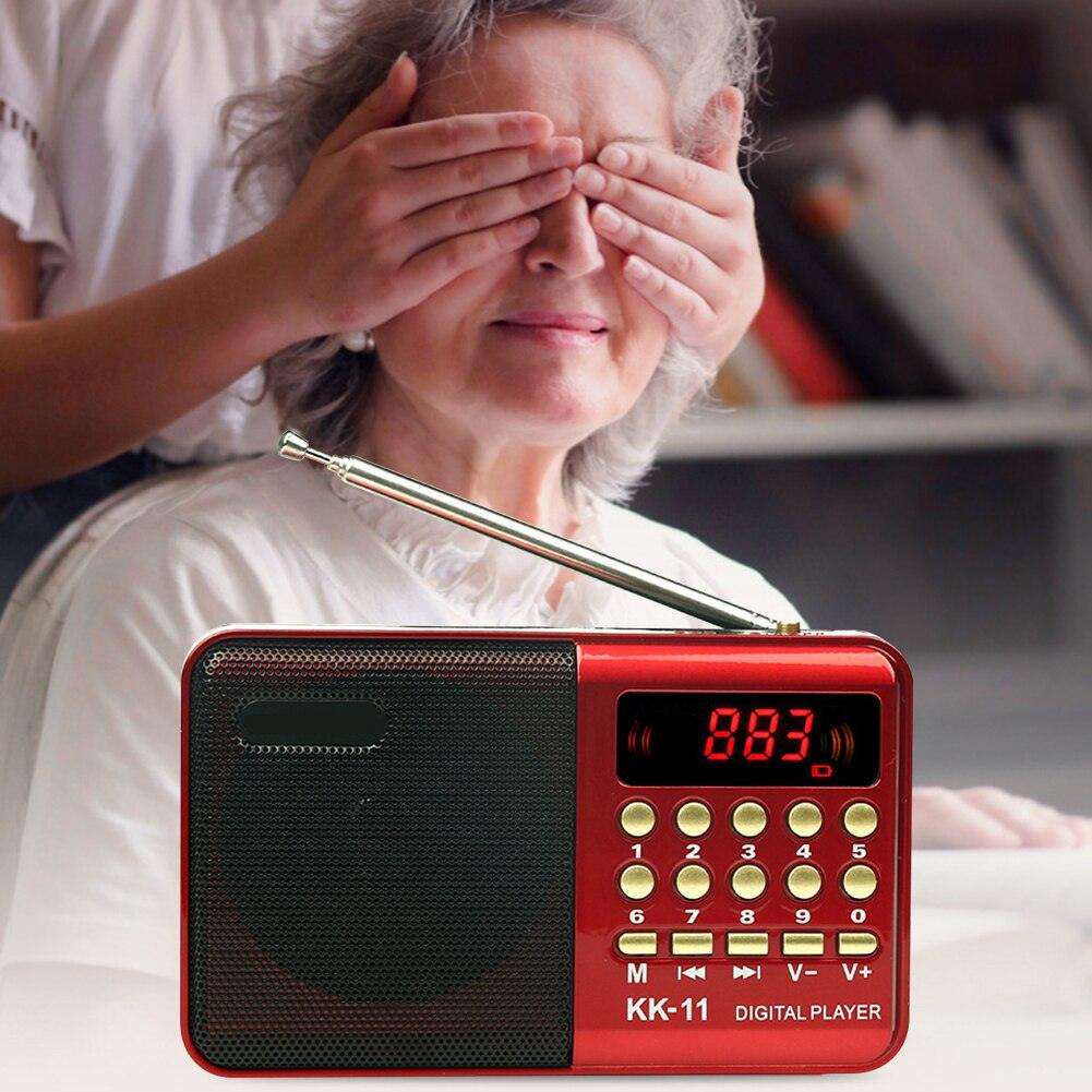 Lisslune | Red Senior-Friendly MP3 Music Player with FM Radio - Compact Design with USB and TF Card Support