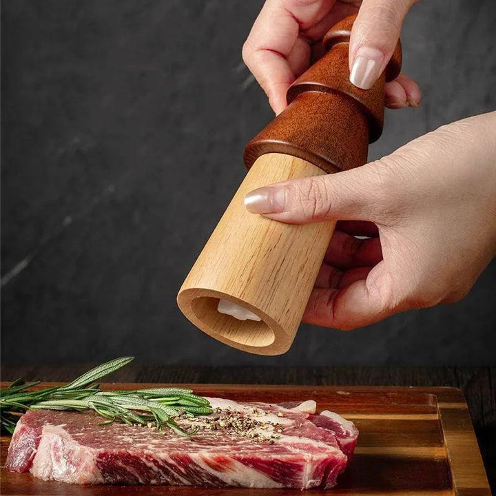 Lisslune | Set of 3 - Elegant adjustable wooden spice mill set for gourmet cooking
